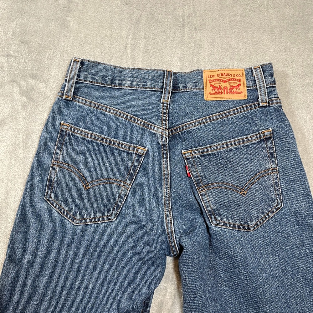 Levis 94 Baggy High Rise Straight Leg Jeans Medium Wash Blue W25 L31 A3510-0028 - Picture 5 of 6